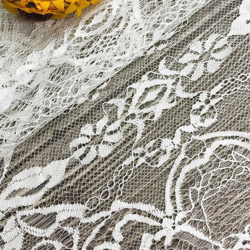Lace Trim Dress Eyelash Nylon Lace Fabric for Women's Wear Wholesale S 4